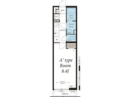 リブリYS諏訪町(1K/3階)の間取り写真