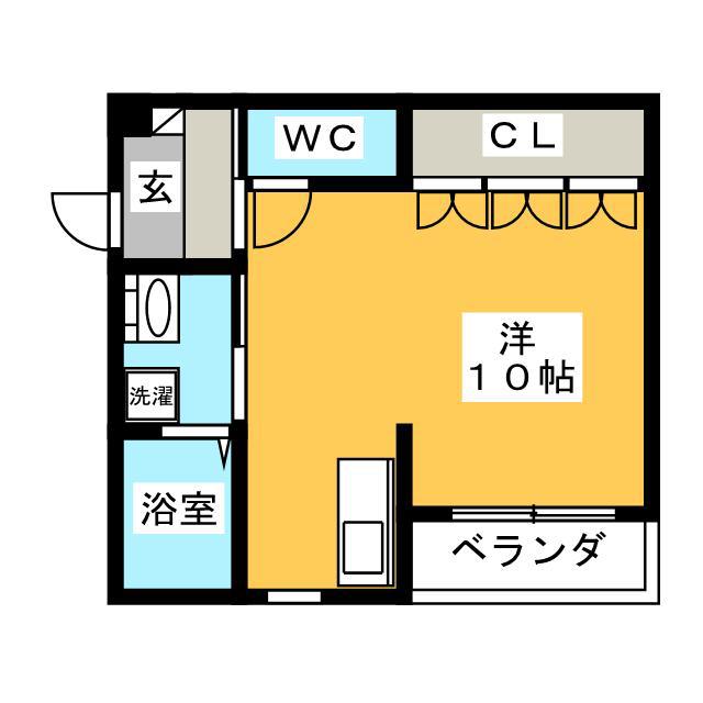 あすかIII(ワンルーム/1階)の間取り写真