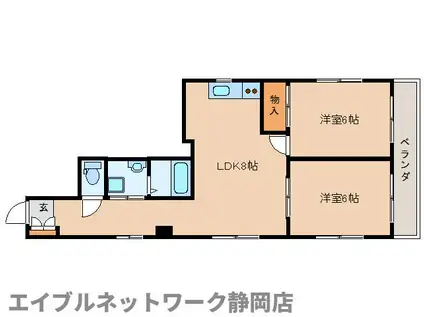 APARTMENT TETE-A-TETE(2LDK/2階)の間取り写真