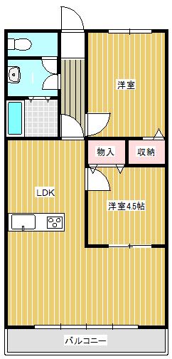 メゾン・ボヌール(2LDK/4階)の間取り写真