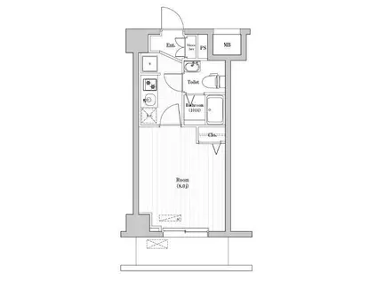 N-STAGE HON-ATSUGI SAKAECHO(1K/2階)の間取り写真