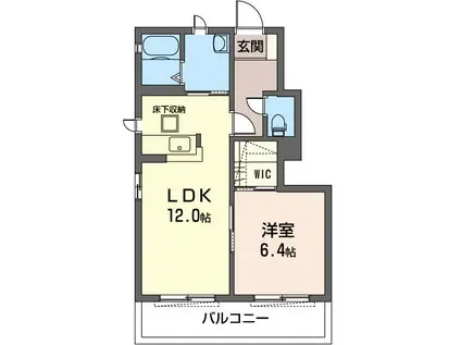 オレンジガーデンB(1LDK/1階)の間取り写真