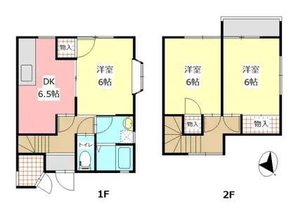 スプリングヴィレッジ1(3DK/1階)の間取り写真