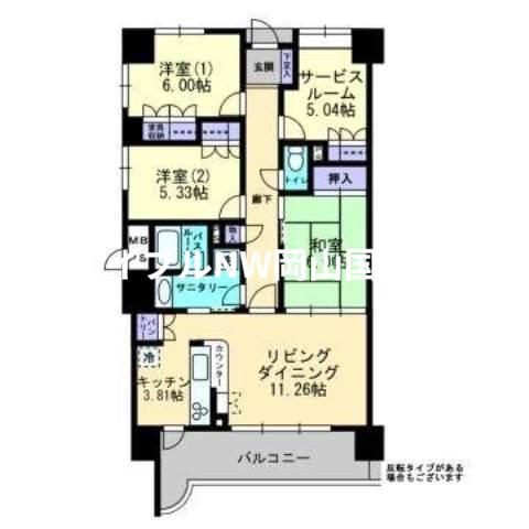 アルファステイツ清心(3LDK/9階)の間取り写真