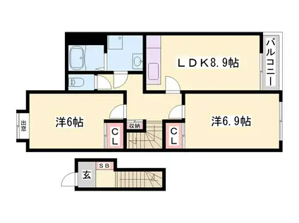 スマイルハート(2LDK/2階)の間取り写真