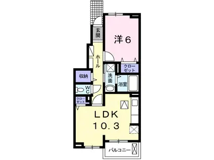 ピエデルモンテIII(1LDK/1階)の間取り写真