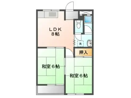 栄和第一マンション(2DK/3階)の間取り写真