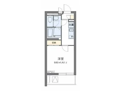 クレイノのぞみA(1K/4階)の間取り写真