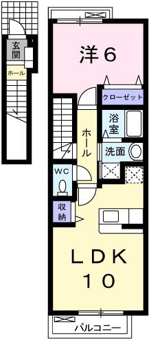 グレイス別所南(1LDK/2階)の間取り写真