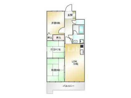ライオンズマンション神戸明泉寺(3LDK/4階)の間取り写真