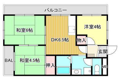 フルールハイツ(3DK/3階)の間取り写真