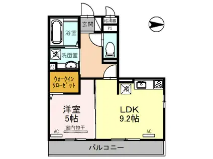 セレブ琴平(1LDK/2階)の間取り写真
