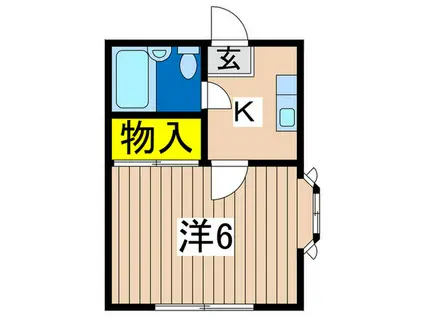 ベイサイドミヨシ シバ(1K/1階)の間取り写真