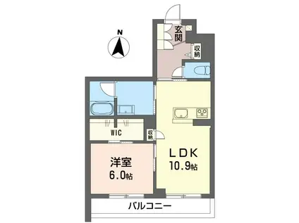 リラフォート飯塚(1LDK/3階)の間取り写真
