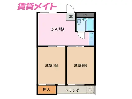 CASAESTRELLA(2DK/4階)の間取り写真