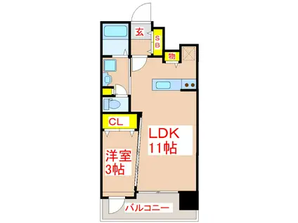 GRAN FIORE(1LDK/9階)の間取り写真