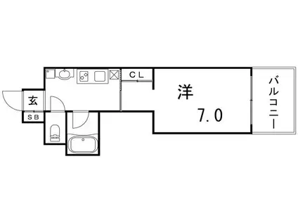 SANKO AVANSA HOUSE(1K/5階)の間取り写真