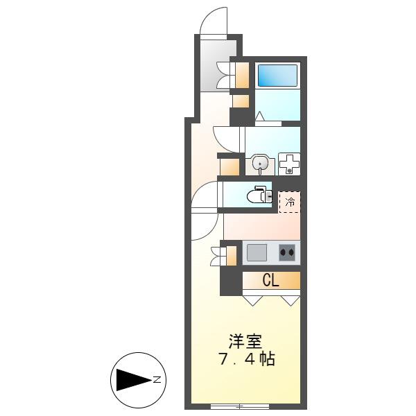 CREST TAPP大曽根(ワンルーム/5階)の間取り写真