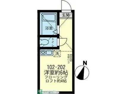 ユナイト田浦オレンジ・ペコー(ワンルーム/2階)の間取り写真