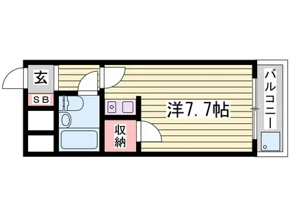 ファミール西舞子(ワンルーム/2階)の間取り写真