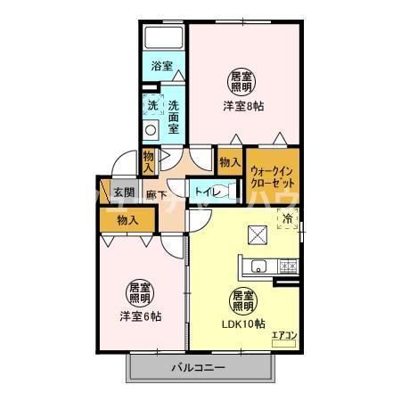ハピネス A・B(2LDK/1階)の間取り写真