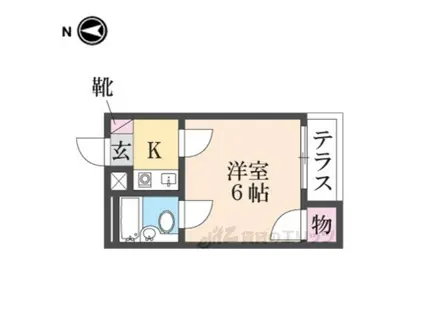 コンフォート牧野(1K/1階)の間取り写真