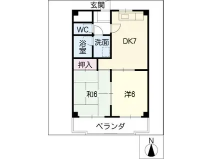 みそらぎハイツ(2DK/4階)の間取り写真
