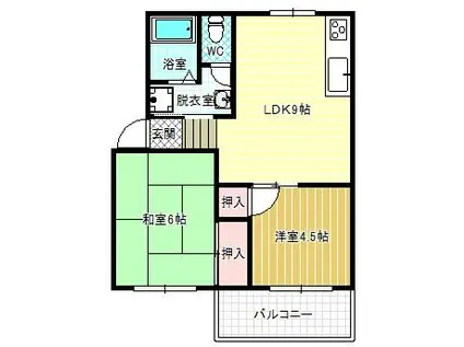 マウントハイツ(2LDK/2階)の間取り写真