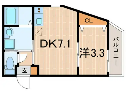 ONE西宮門戸(1DK/2階)の間取り写真