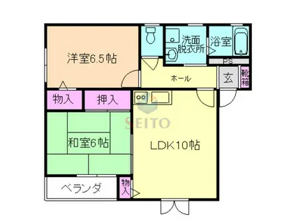 セピアコート豊中(2LDK/1階)の間取り写真