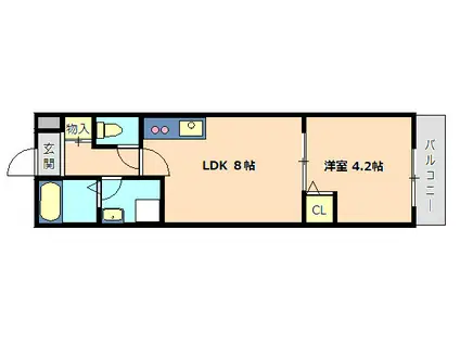 クラブメゾン明石樽屋町(1LDK/2階)の間取り写真