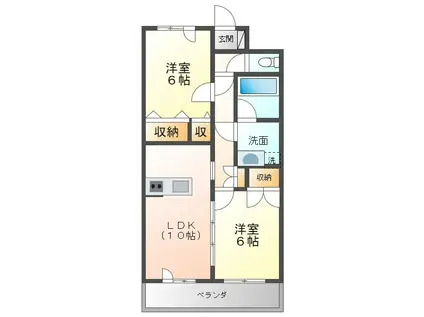 ヴィラ・トリアノン(2LDK/3階)の間取り写真