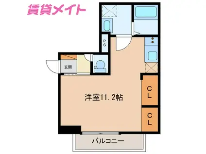スタブリテラス桑名(ワンルーム/2階)の間取り写真