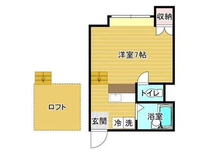 メモリーハイツ(ワンルーム/2階)の間取り写真