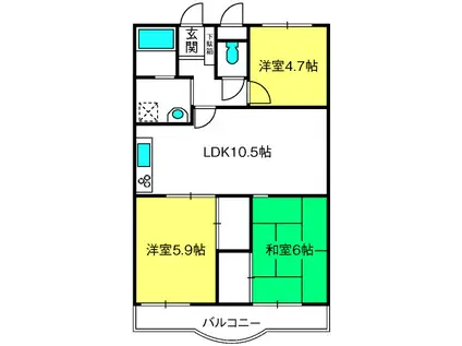 シェーンレーベASAMA(3LDK/2階)の間取り写真