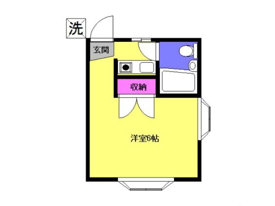 シャルム妻田(1K/2階)の間取り写真