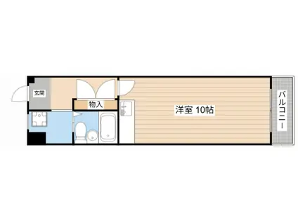 宇野ビル(ワンルーム/4階)の間取り写真