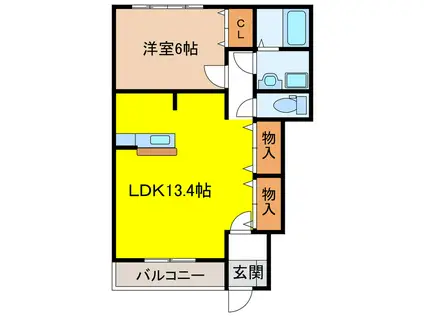 GRACE VILLA JII(1LDK/1階)の間取り写真