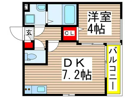 パルテ・オーテ末広(1DK/1階)の間取り写真