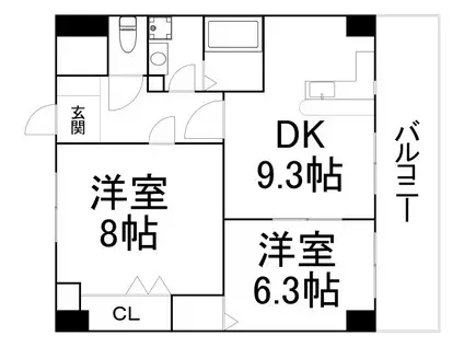 グランデフィオーレ(2LDK/8階)の間取り写真