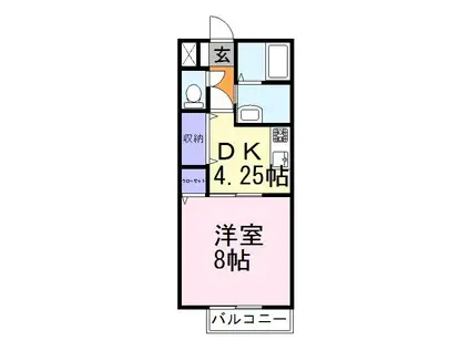 コートアベニュー(1DK/1階)の間取り写真