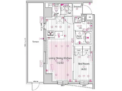 ガーラ・プレシャス三軒茶屋(1LDK/1階)の間取り写真