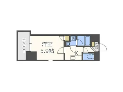 PRIMAVERA MINAMIMORIMACHI(1K/13階)の間取り写真