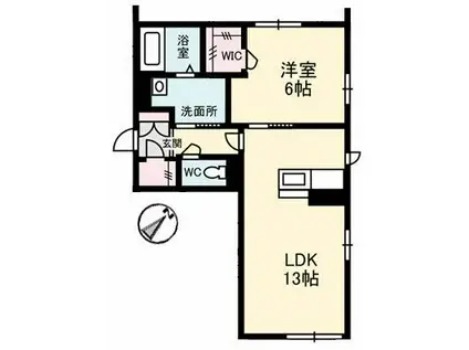 シャーメゾン南生野(1LDK/1階)の間取り写真