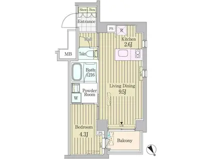 ガーデン原宿(1LDK/3階)の間取り写真