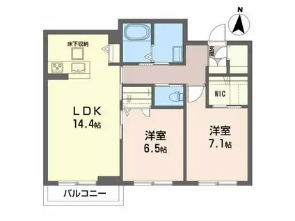 シャーメゾン富沢ガーデン(2LDK/2階)の間取り写真