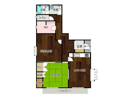 松戸セントラル(2LDK/2階)の間取り写真