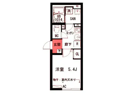 IXO川崎ウエストSIDE(1K/2階)の間取り写真