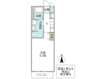 プランドール(1K/2階)の間取り写真