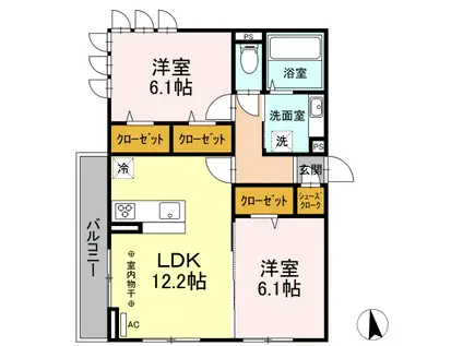 カーザビアンカ(2LDK/3階)の間取り写真